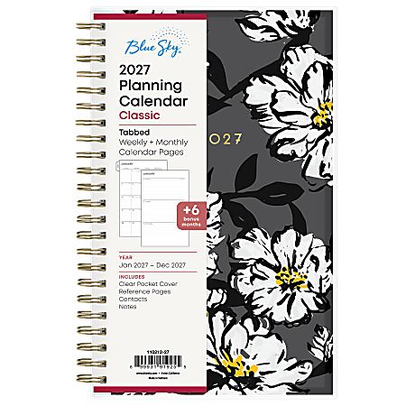 2027 Blue Sky Baccara Dark Weekly/Monthly Planning Calendar, 5x8, 0%, CYO, Jan–Dec, RY27