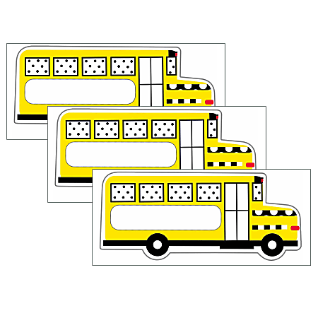 Carson Dellosa Education Cut-Outs, Schoolgirl Style Black, White & Stylish Brights School Bus, 36 Cut-Outs Per Pack, Set Of 3 Packs