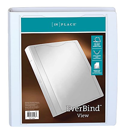 Office Depot® Brand EverBind™ View 3-Ring Binder, 1 1/2" D-Rings, White