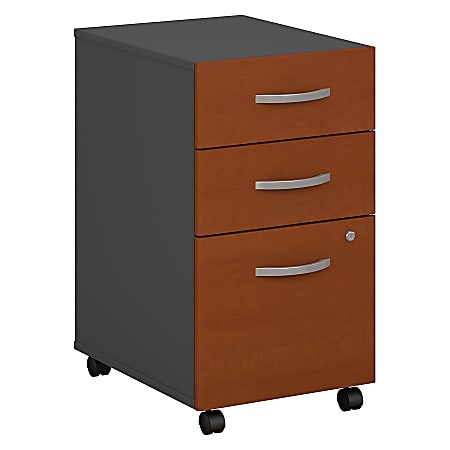 Bush Business Furniture Components 3 Drawer Mobile File Cabinet, Auburn Maple/Graphite Gray, Standard Delivery