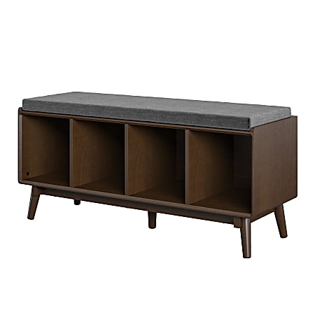 Ameriwood™ Home Brittany Entryway Bench, 19"H x 46-1/2"W x 15-1/8"D, Walnut
