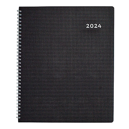 Brownline DuraFlex 14 Months Monthly Planner, 8-7/8" x 7-1/8", 50% Recycled, Black, December to January, 2024, CB1200V.BLK