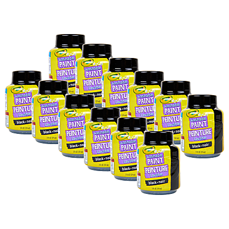 Crayola Washable Paint, 2 Oz, Black, Bundle Of 12 Paint Pots