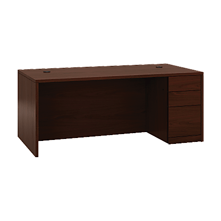 HON® 10500 72" W Right-Pedestal Computer Desk, Mahogany