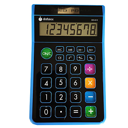Datexx DD-612 Desktop Calculator, Assorted Colors