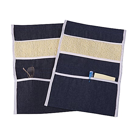 DMI® Wheelchair Armrest Covers With Storage Pouches, 10" x 9", Denim, Pack Of 2