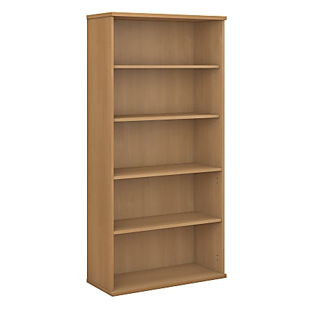 Bush Business Furniture Components 5 Shelf Bookcase, 36"W, Light Oak, Standard Delivery