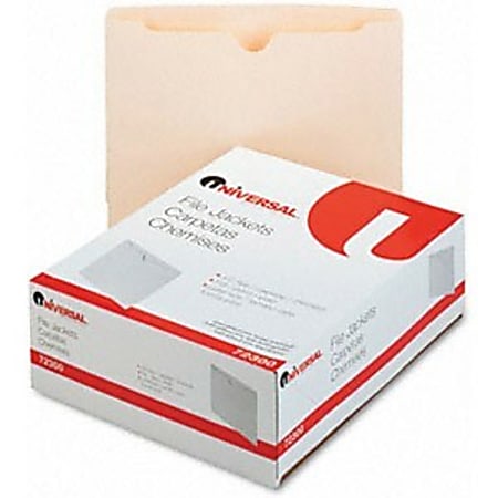 Universal Economical File Jacket - Letter - 8.5" x 11" - 100 / Box - 11pt. - Manila