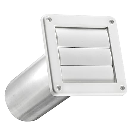 Lambro® 4" Plastic Louvered Vent For 4" Exhaust Applications, White, LAO267W
