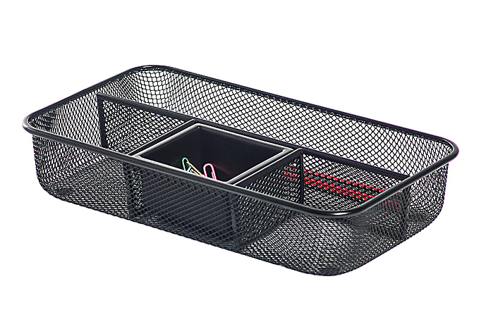 Wire Mesh Drawer Organizer, 13 x 8 3/4 x 2 3/4, Black