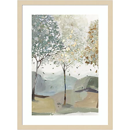 Amanti Art Breezy Landscape Trees III by Allison Pearce Wood Framed Wall Art Print, 25”H x 19"W, Natural