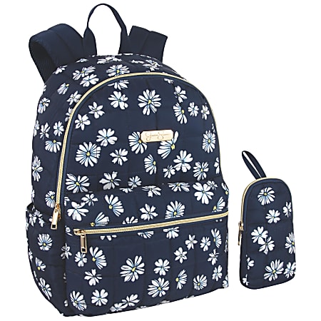 Jessica Simpson Backpack With 15” Laptop Sleeve And Phone Purse, Daisy