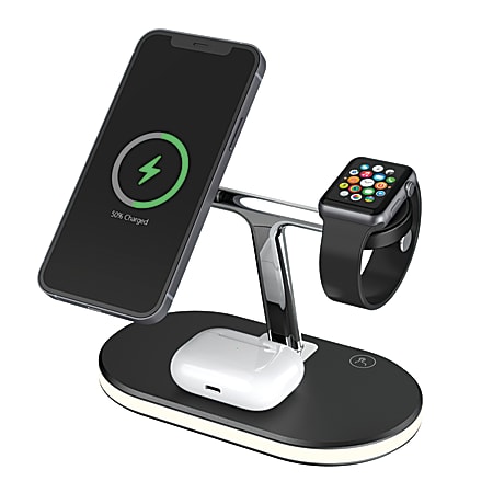 GNBI 3-In-1 Magnetic Wireless Charger, Black, 7359