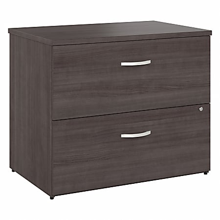 Bush® Business Furniture Hybrid 2-Drawer Lateral File Cabinet, Storm Gray, Standard Delivery