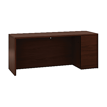 HON® 10500 72"W Computer Desk Credenza With Right-Pedestal, Mahogany