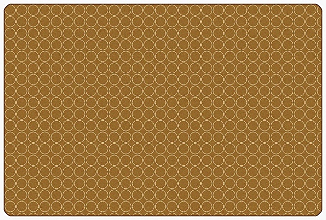 Carpets for Kids® KIDSoft™ Comforting Circles Tonal Solid Rug, 4’ x 6', Brown/Tan