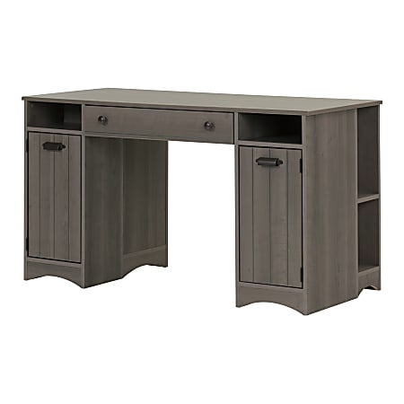 South Shore Artwork Rectangle Craft Table With Storage Gray Maple ...