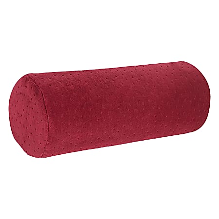 AllSett Health® Ergonomic Bamboo Rayon Cylinder Bolster Foam Pillow, 5-1/8”H x 5-1/8”W x 12-13/16”D, Red
