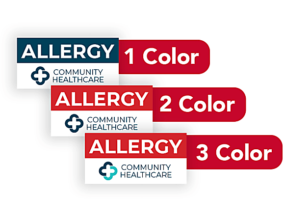 1, 2 Or 3 Color Custom Printed Labels And Stickers, Rectangle, 1/2" x 1", Box Of 250