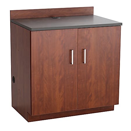 Safco® Modular Hospitality Base Cabinet, 2 Adjustable Shelves, Rustic Slate/Mahogany