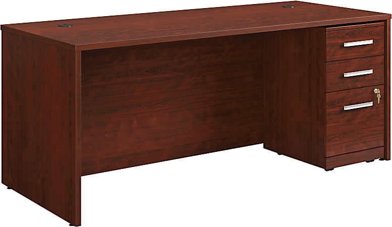 Sauder® Affirm Collection Executive Desk With 3-Drawer Mobile Pedestal File, 72"W x 30"D, Classic Cherry