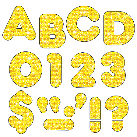 TREND Ready Letters®, Sparkle, 4", Yellow, Pack Of 72