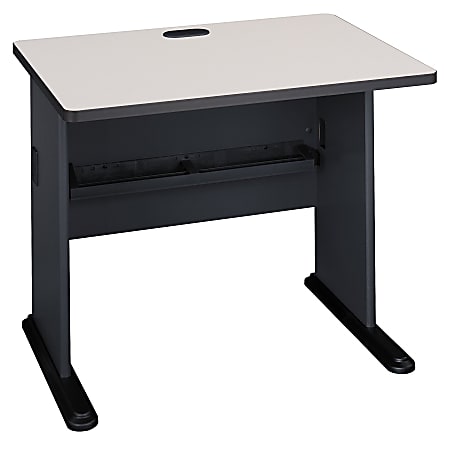 Bush Business Furniture Office Advantage Desk 36"W, Slate/White Spectrum, Premium Installation