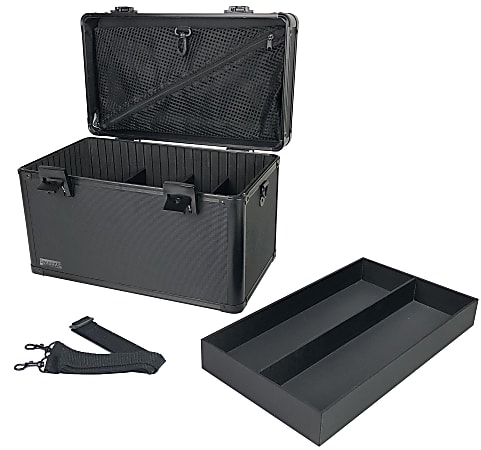 IdeaStream Metal Divided Storage Box, 9"H x 8"W x 8"D, Black