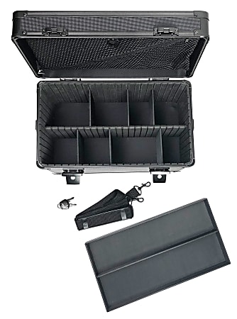 IdeaStream Metal Divided Storage Box, 9H x 8W x 8D, Black