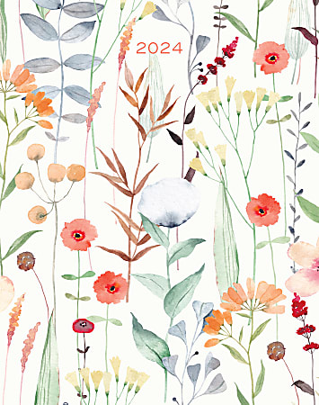 2024 Willow Creek Press Monthly Booklet Planner, 7-1/2" x 9-1/2", Botanical Bliss, January To December