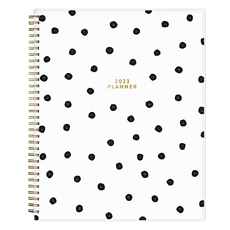 Blue Sky™ Deelie Frosted Weekly/Monthly Safety Wirebound Planner, 8-1/2" x 11", Black, January to December 2023, 138873