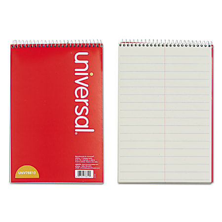 Universal® Steno Book, 6" x 9", Pitman Ruled, 60 Sheets, Red