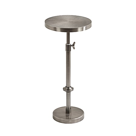 Kate and Laurel Engles Iron Round Drink Table, 30"H x 10"W x 10"D, Silver