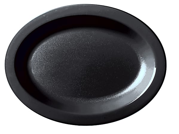 Cambro Camwear Plastic Oval Dinnerware Plates, 12", Black, Pack Of 24 Plates