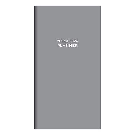 TF Publishing 2-Year Small Monthly Pocket Planner, 3-1/2" x 6-1/2", Gray, January 2023 To December 2024