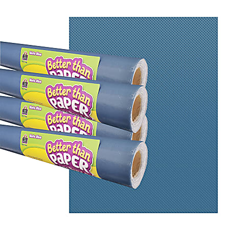 Teacher Created Resources® Better Than Paper® Bulletin Board Paper Rolls, 4' x 12', Slate Blue, Pack Of 4 Rolls