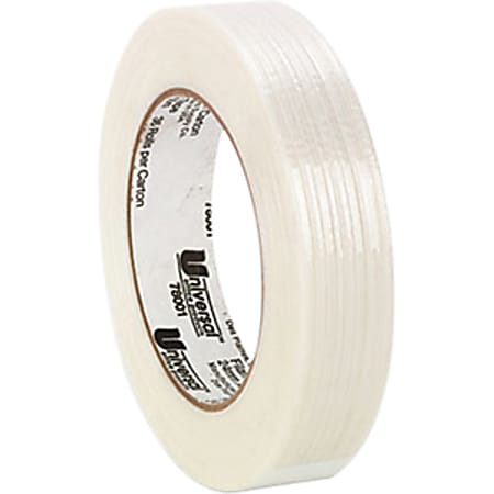 Universal Filament Tape - 60 yd Length x 1" Width - 3" Core - Clear - Fiberglass - Burst Resistant - For Packing - 1 / Roll