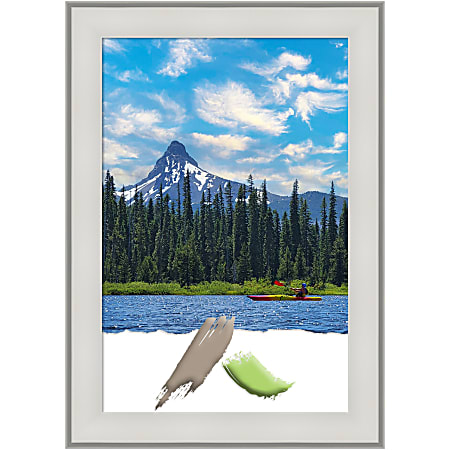 Amanti Art Imperial White Picture Frame, 25" x 35", Matted For 20" x 30"