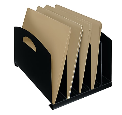 Office Depot® Brand Vertical Sorter, 5-Compartment, Black