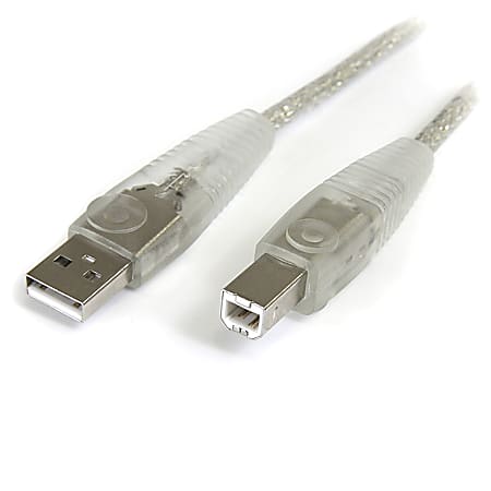 StarTech.com StarTech.com - Transparent USB 2.0 cable - 4 pin USB Type A (M) - 4 pin USB Type B (M) - ( USB / Hi-Speed USB ) - 10 ft
