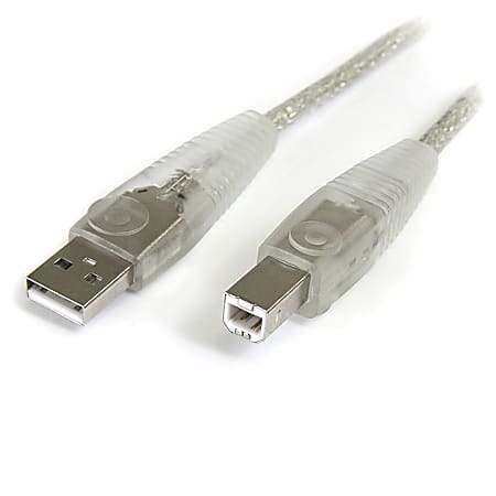 StarTech.com - Transparent USB 2.0 cable - 4 pin USB Type A (M) - 4 pin USB Type B (M) - ( USB/Hi-Speed USB ) - USB2HAB10T