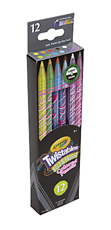 Crayola Bold Bright Twistable Pencils Assorted Colors Pack Of 12 Pencils -  Office Depot