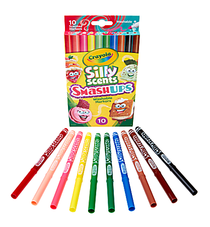 Crayola® Silly Scent Smashups Fine Line Washable Markers, Assorted Colors, Pack Of 10 Markers
