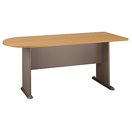 Bush Business Furniture Office Advantage Universal Freestanding Peninsula, 72"W, Light Oak/Sage, Standard Delivery