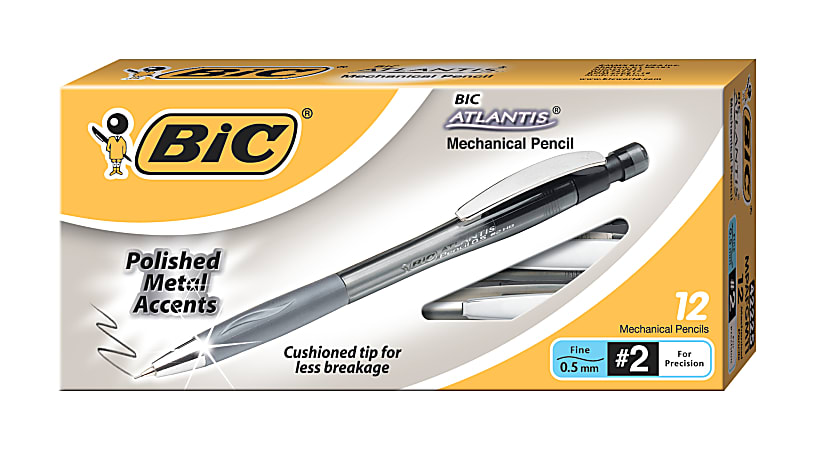 BIC Atlantis Mechanical Pencils, 0.5mm, 12/pk