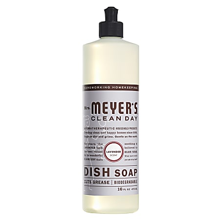 Mrs. Meyer's Clean Day Dishwashing Soap, Lavender Scent, 16 Oz Bottle