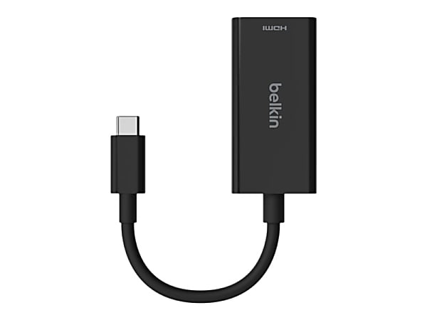 Belkin USB-C to HDMI 2.1 Adapter (8K, 4K, HDR Compatible) - 1x USB Type C - Male - 1x HDMI 2.1 Digital Audio/Video - AVC013BTBK