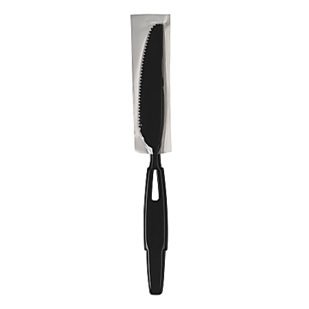 Dixie Ultra SmartStock Series-W Polypropylene Plastic Wrapped Cutlery, Knives, Black, 40 Per Pack, Case Of 24 Packs
