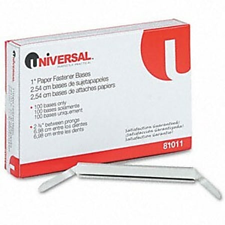 Universal Prong Bases For Paper Fastener - 1" Size Capacity - 100 / Box