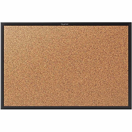 Quartet® Classic Cork Bulletin Board, 36" x 60", Aluminum Frame With Black Finish